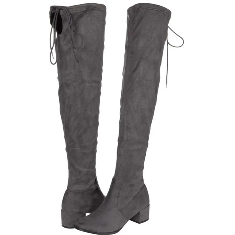 Chinese Laundry Mystical Gunmetal Faux Suede OTK Boots
